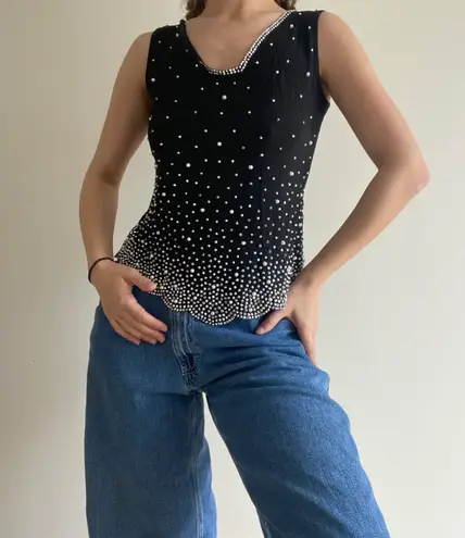 Roz & Ali Black Embellished Tank Top