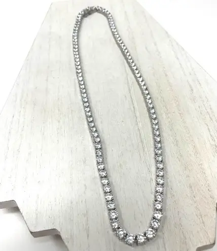 BLING giant CZ tennis necklace statement piece!