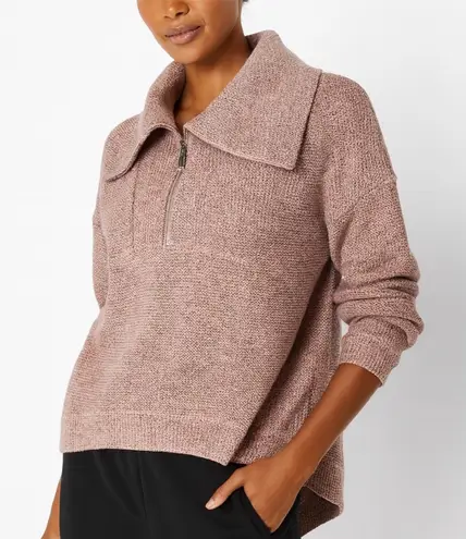 Sweaty Betty Women's Restful Boucle Half Zip Sweatshirt small soft pink NWT