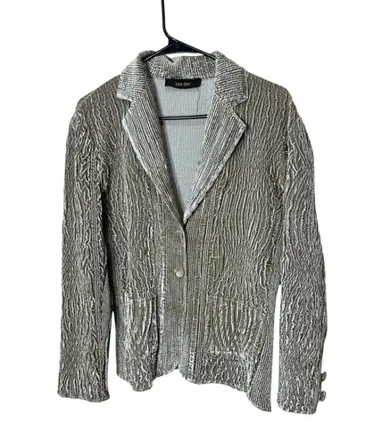 Bala Bala Women's Textured Blazer Jacket Tan Button Front Size M/L Size M