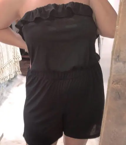 Ashley Stewart size 1X black strapless romper
