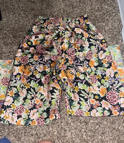 ZARA Floral Flare Pants