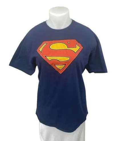 DC Comics Superman Blue Glow In The Dark Logo Graphic Tee T-Shirt Top Size 2XL