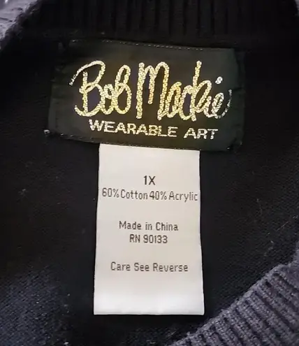 Bob Mackie Vintage Wearable Art Crewneck Embroidered Sweater