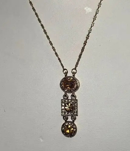 Premier Designs Premier Design Honey Amber Crystal Journey Gold Tone Necklace