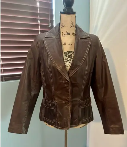 Guns and Leather Argentinian Jacket Fits a Women's Small, Maroon Red