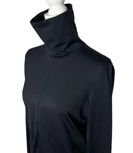 Worth New York Zip Front Black Long Sleeve Turtleneck Top Medium