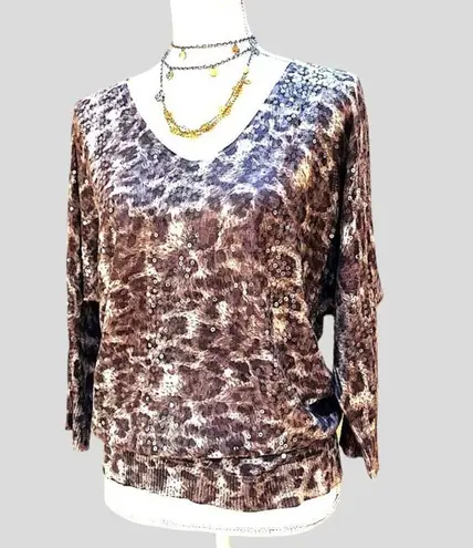 π Sequins Embellished Leopard Sweater White Size undefined