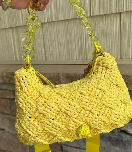 Kurt Geiger Authentic LONDON Crochetted zip top crossbody and pouch