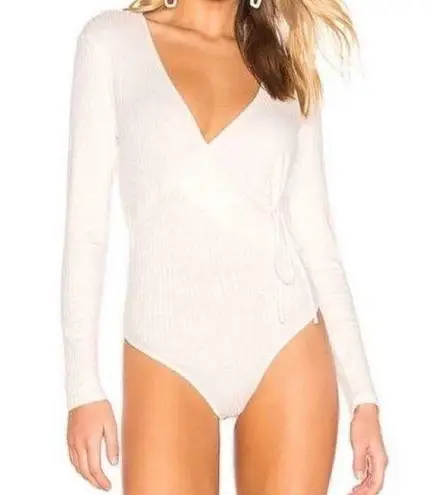 Capulet  Prima white ribbed long sleeve bodysuit size S