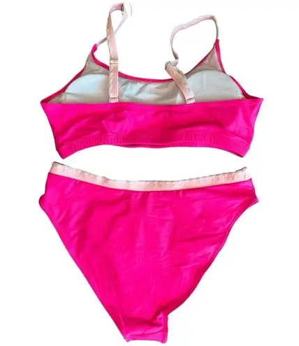 NWT A Image Pink V Waist Sexy Embroidered Bikini Swimsuit Size XL