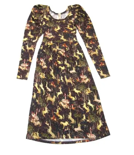 NWT Samantha Pleet Regal Midi in Midnight Tapestry Print Jersey Dress L Size L