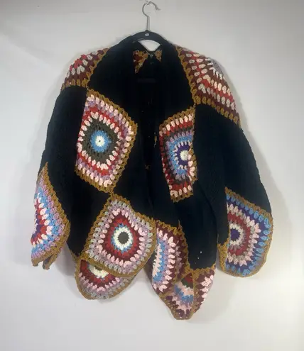 Simply Couture Colorful Crocheted Cardigan One Size