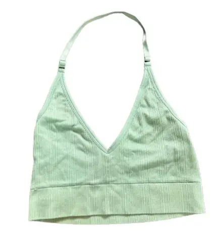 PINK - Victoria's Secret Ribbed Green Halter Style Bra Bralette Size Medium