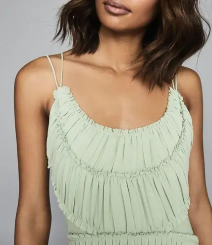 Reiss ππ Thora Pleated Chiffon Dress ~ Aqua US 10