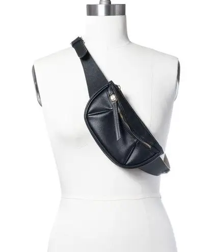 INC Black Pebbled Belt Bag