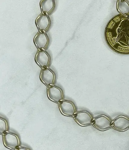George Washington Coin Charm Chain Link Belt Size Small S Medium M Gold