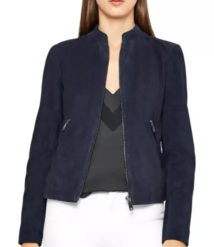 Reiss | Aries Suede Jacket Navy Blue Size 4