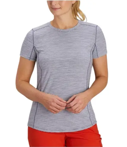 Duluth Trading Green & White Stripe Pier Genius UPF Short Sleeve Tee size XL