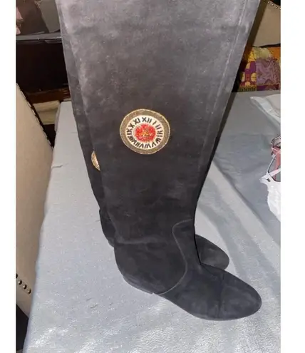 Women's Vintage Escada Black Suede Boots Size 36