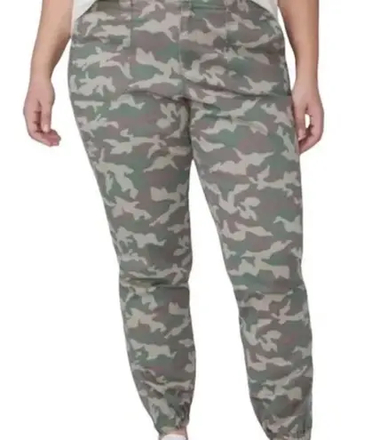 Lane Bryant  Cargo Jogger Pants Women Green Camo Pockets  Size 18