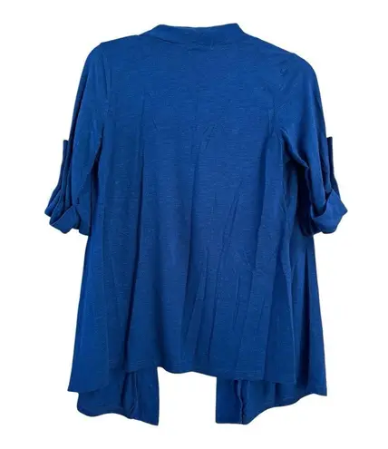 Route 66 Blue Open Front Cardigan, Short Sleeve, Large