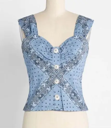 Modcloth  Blue Bandana Print Serene Serenade Tank Top NEW Size 18W