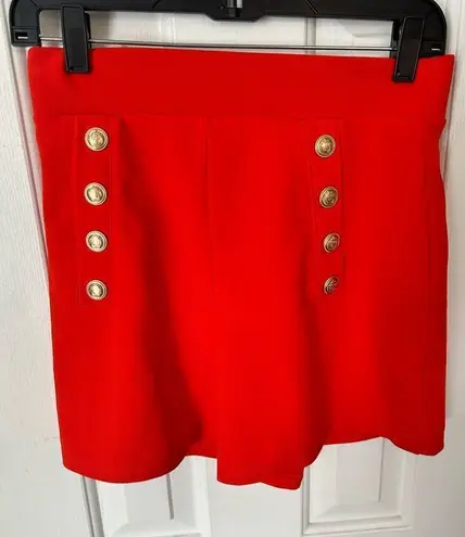 H&M  red/orange pants size small high waisted with buttons shorts NWT thumbnail 1