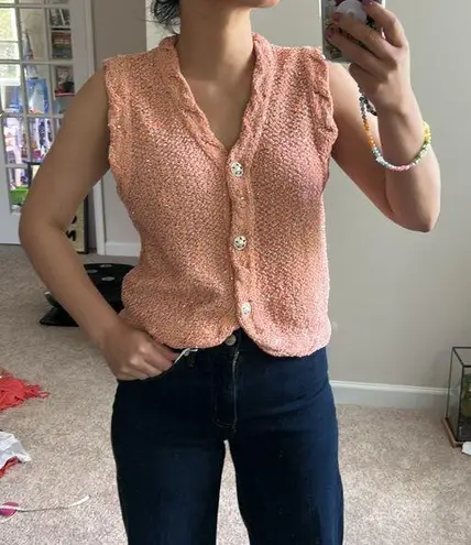 MINE tweed knit vest. S Pink