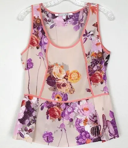 Collective Concepts Floral Peplum Sleeveless Blouse Medium