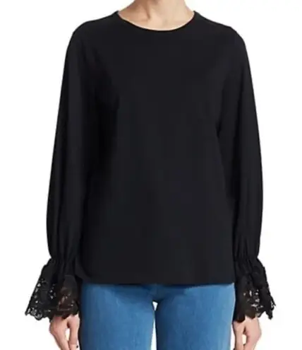 See By Chloe Black Long Sleeve Lace Bell Sleeve Top Sz. XS