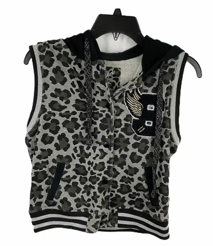 Southpole Animal Print Sleeveless Hoodie Medium