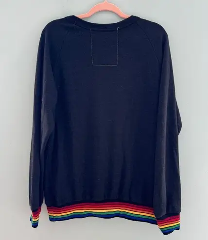 Aviator Nation Rainbow Rib Crew Sweatshirt