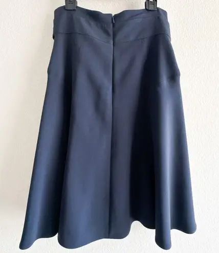 Karen Millen Navy Blue A-Line Flared Skirt US 6 | Button Waist Detail | Elegant