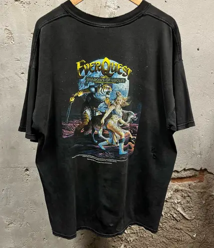 Vintage 2001 Everquest Shadows of Luclin Fan Faire Gaming Promo Playstation Tee Black Size XL