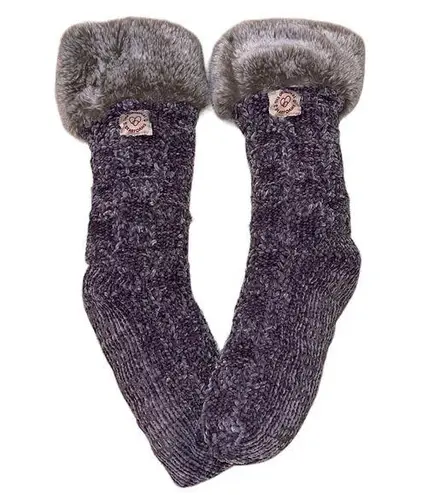 Dearfoams The Original Dearfoam Slipper Sox’s Lavender/Grey Fleece Lining Thick Warm Cozy