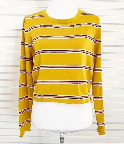Ultra Flirt Yellow Striped long Sleeve Size Large
