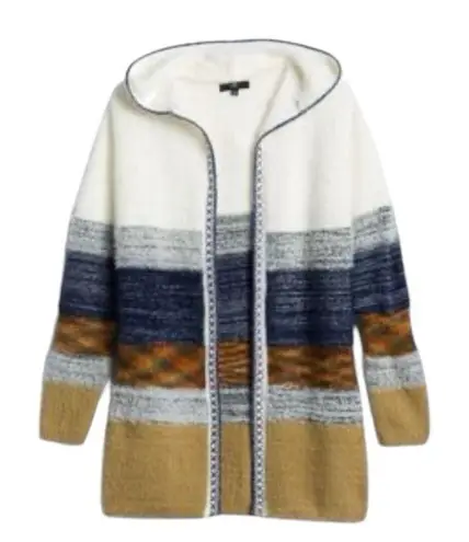 Fate Sweater Siena Hooded Color Block Mixed Media Western Cardigan~Sz XS