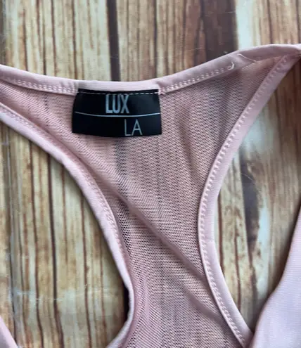 Lux LA Women Sleeveless Light Pink Stretchy Bodysuit Size Small