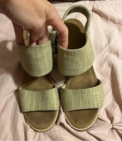  Majorca Heels Toms Linen-Look Chunky Heels 8.5