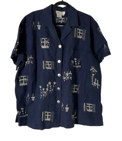 David Dart Woman’s 100% Linen Top size 2X Blue