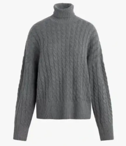 đź’•FAVORITE DAUGHTERđź’• Masha Cable Knit Turtleneck Sweater Storm Cloud Grey L NWT Size L