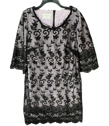 John Barger Couture Dress 20 Black Jacquard Italian Lace Handmade Evening Custom Size undefined