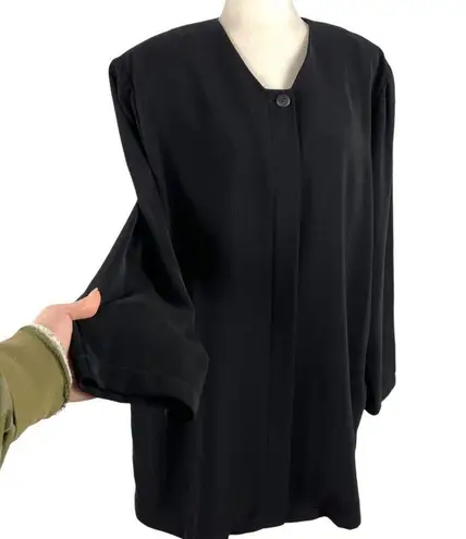 Vintage Hino & Malee Womens Size Medium Minimalist Boxy Oversized Black Jacket