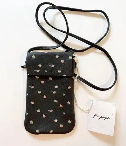 Free People  NWT Let's Dance Leather Phone Crossbody Bag