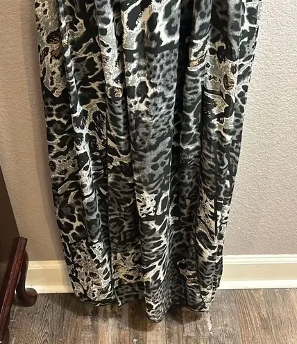 Cals #346 , Split skirt, animal printed maxi dress size large