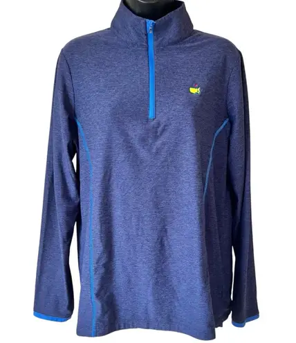 Magnolia Lane Tech Masters Golf 1/4 Zip Pullover Heathered Blue Size L