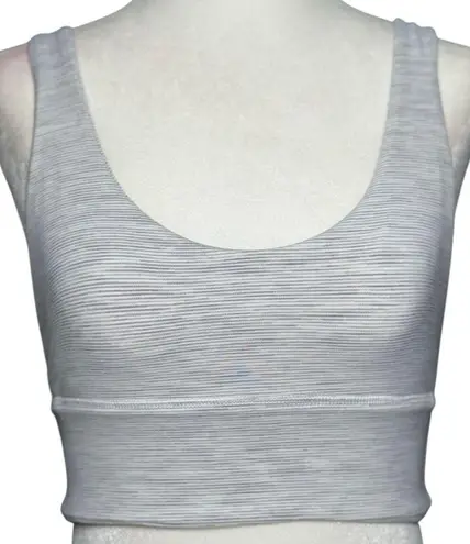 ECU Lululemon Size 6 White Gray Mini Stripe Align Reversible Bra Light support