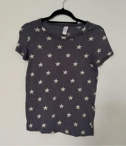 Alternative Apparel Earth Navy Blue White Star Fitted Tshirt Size S