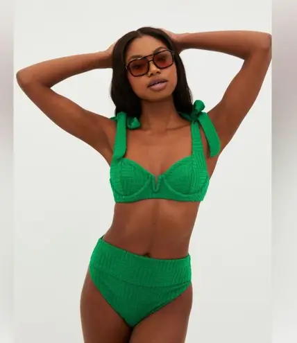 Beach Riot highway High Waist French Terry Bikini Bottom, Green, Large, $88